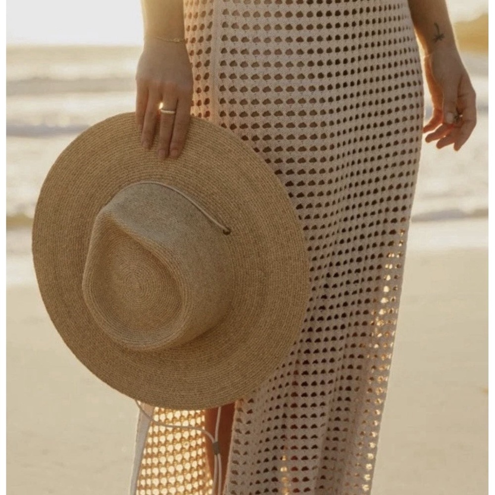 Will + Bear Raffia Sun Hat Austin Sand Sz Medium Unisex UPF 50+ Adjustable Strap - Picture 3 of 8